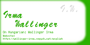 irma wallinger business card